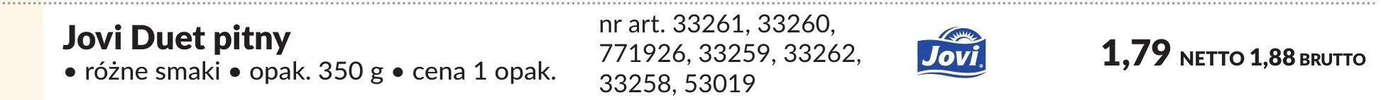 Jovi Duet pitny promocja w Makro