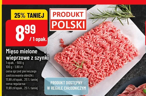 Mięso mielone wieprzowe z szynki promocja w POLOmarket