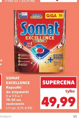 Kapsułki do zmywarki Somat Excellence Premium 5 w 1 promocja w Kaufland