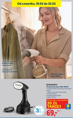 Parownica do ubrań 1190-1400W promocja w Lidl