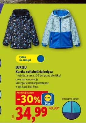 Kurtka softshell dziecięca Lupilu promocja w Lidl