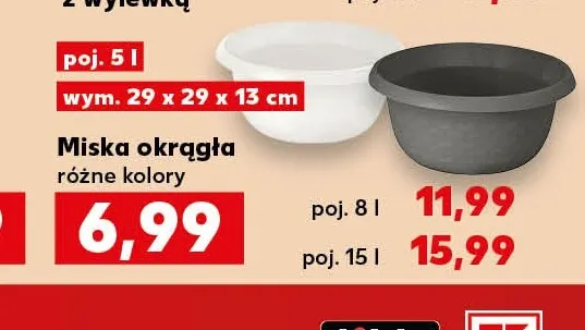 Miska okrągła 15 l promocja w Kaufland