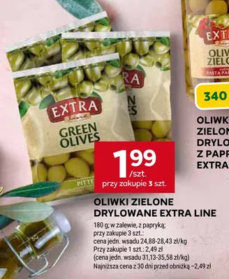 Oliwki zielone drylowane z papryką Extra Line promocja w Stokrotka