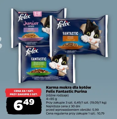 Karma mokra dla kotów Felix Fantastic Purina promocja w Netto