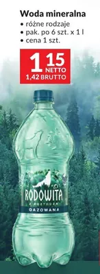 Woda mineralna Rodowita różne rodzaje promocja w Makro