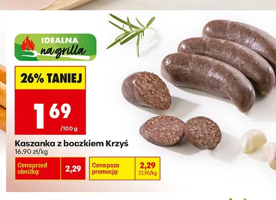 Kaszanka z boczkiem Krzyś promocja w Biedronka