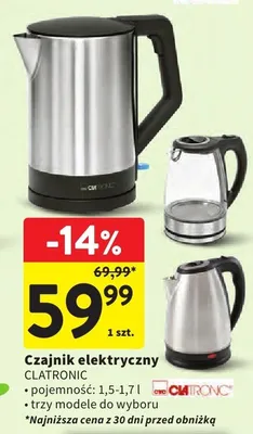 Czajnik elektryczny pojemność: 1,5-1,7l trzy modele do wyboru promocja w Intermarche