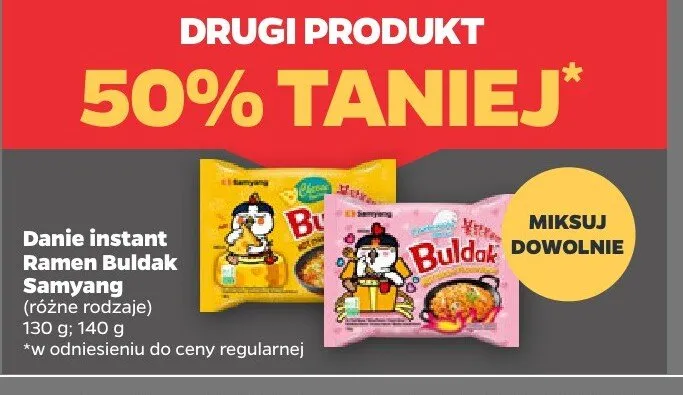 Danie instant Ramen Buldak Samyang Carbonara promocja w Netto