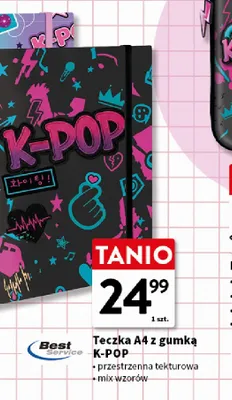 Teczka A4 z gumką K-POP przestrzenna tekturowa promocja w Intermarche