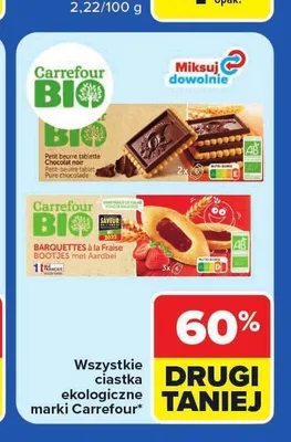 Ciastka ekologiczne Carrefour promocja w Carrefour Market