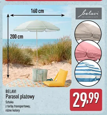 Parasol plażowy BELAVI promocja w Aldi