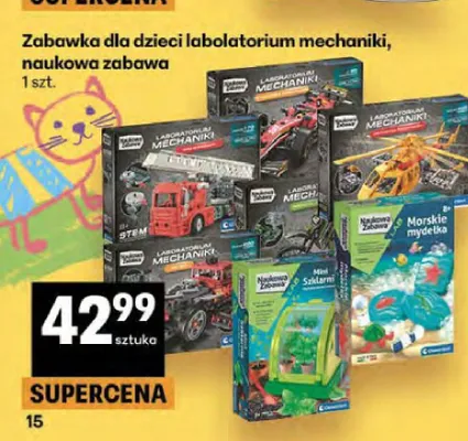 Zabawka dla dzieci labolatorium mechaniki, naukowa zabawa promocja w Delikatesy Centrum