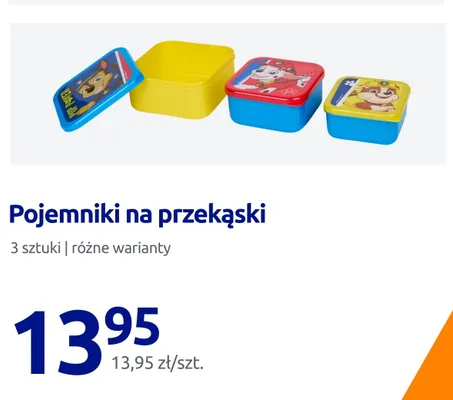Pojemniki na przekąski Psi Patrol 3-pak promocja w Action