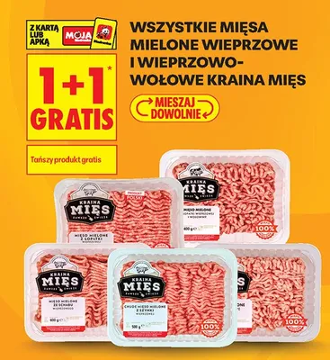Mięso mielone wieprzowo-wołowe z łopatki i wołowiny Kraina Mięs promocja w Biedronka