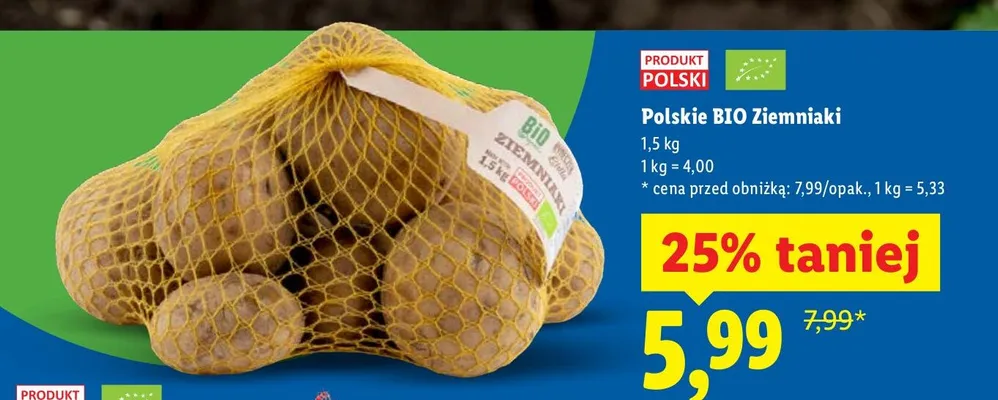 Ziemniaki BIO promocja w Lidl