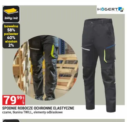 Spodnie robocze ochronne elastyczne Högert promocja w Merkury Market