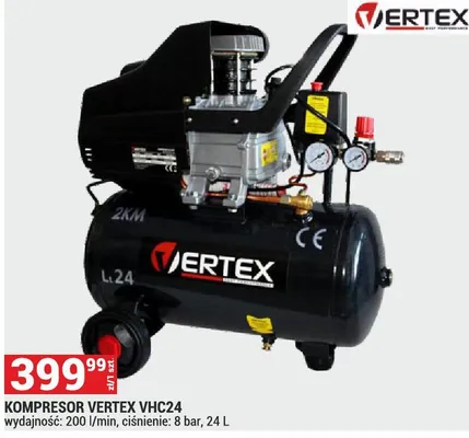 KOMPRESOR VERTEX VHC24 200 l/min 24L promocja w Merkury Market