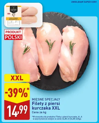 Filety z piersi kurczaka XXL Mięsne Specjały promocja w Aldi