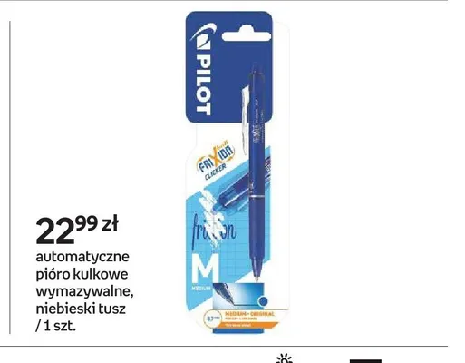 Automatyczne pióro kulkowe wymazywalne Pilot Frixion Clicker niebieski tusz promocja w Empik