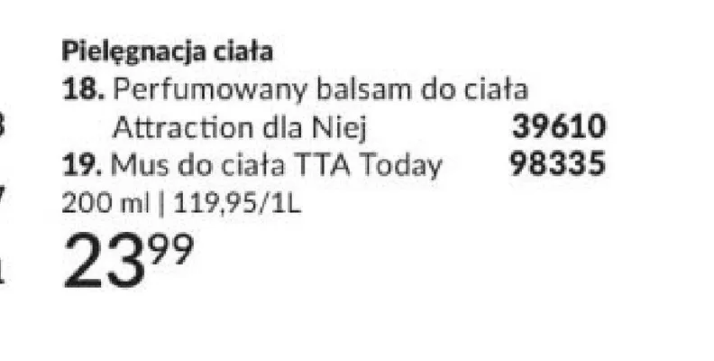 Mus do ciała TTA Today promocja w AVON