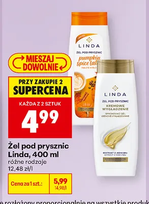 Żel pod prysznic Kremowe Wygładzenie Linda promocja w Biedronka