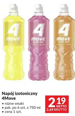 Napój izotoniczny 4Move różne smaki 750ml promocja w Makro