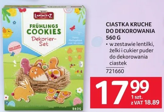 Ciastka kruche do dekorowania 560g w zestawie lepik, cukier puder do dekorowania, ciastek promocja w Selgros