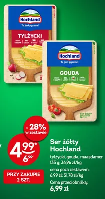 Ser żółty maasdamer w plastrach Hochland promocja w Żabka