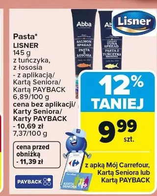 Pasta LISNER z tuńczyka promocja w Carrefour