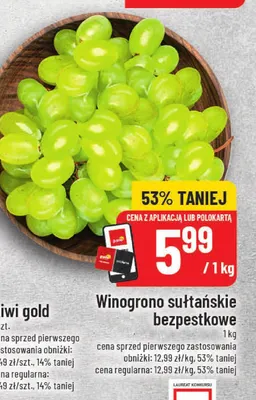 Winogrono sułtańskie bezpestkowe promocja w POLOmarket