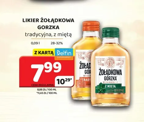 Likier Żołądkowa Gorzka tradycyjna promocja w Delfin