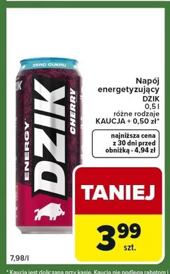 Napój energetyzujący Dzik promocja w Carrefour Express