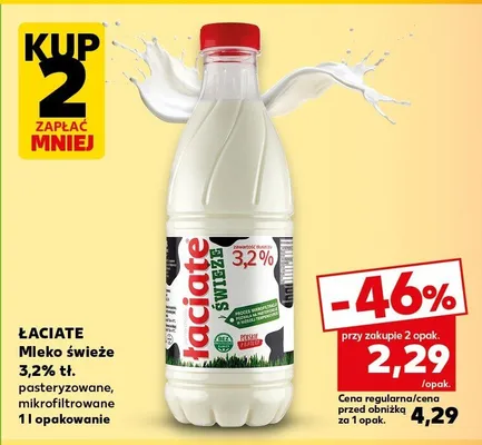 Mleko świeże 3,2% tł. pasteryzowane, mikrofiltrowane promocja w Kaufland