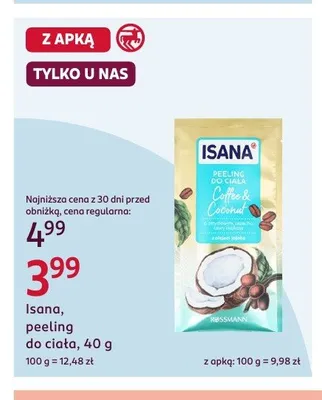 Peeling do ciała Isana Coffee & Coconut promocja w Rossmann