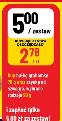 Zestaw Bułka grahamka i Szynka od szwagra promocja w POLOmarket