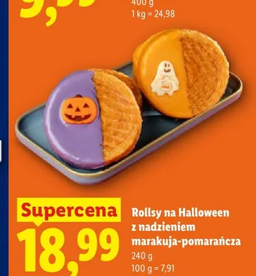 Rollsy na Halloween z nadzieniem marakuja-pomarańcza promocja w Lidl