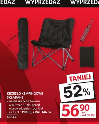 Krzesło kempingowe składane promocja w Selgros