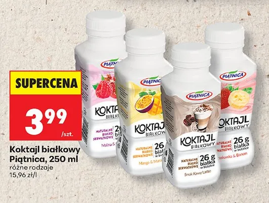 Koktajl białkowy Piątnica truskawka-banan promocja w Biedronka
