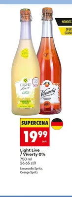 Wino bezalkoholowe Light Live Limoncello Spritz 0% promocja w Biedronka