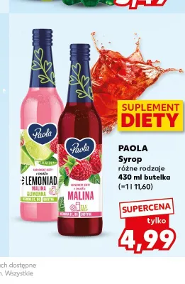 Syrop o smaku malinowym Paola promocja w Kaufland