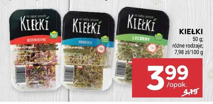 Kiełki różne rodzaje promocja w Stokrotka