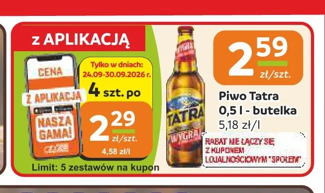 Piwo Tatra promocja w Społem Częstochowa