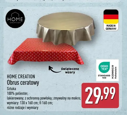 Obrus ceratowy Home Creation 130x160 cm promocja w Aldi