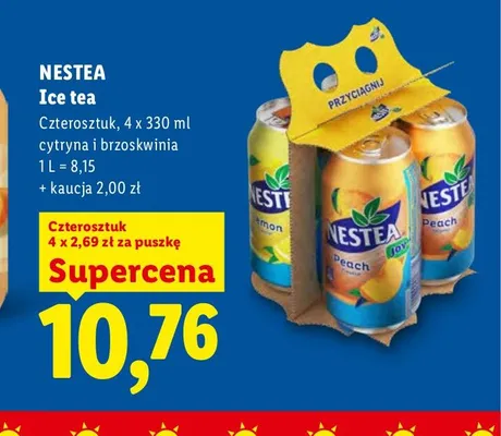 Ice tea Nestea brzoskwiniowa 4-pak promocja w Lidl