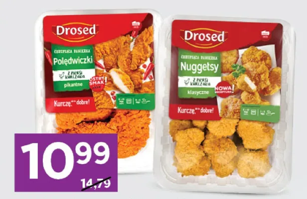 Nuggety z piersi kurczaka Drosed polewacze promocja w Stokrotka