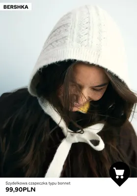 Szydełkowa czapeczka typu bonnet Bershka promocja w Bershka