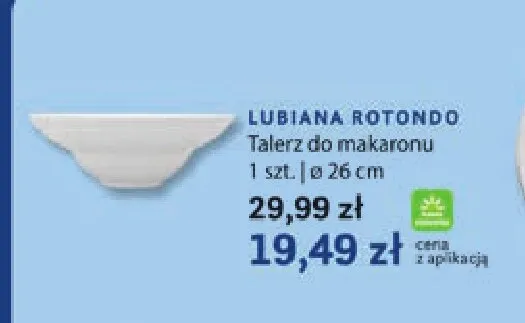 Talerz do makaronu 26 cm Lubiana Rotondo promocja w Stokrotka
