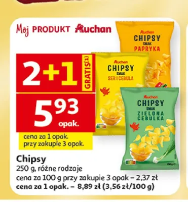 Chipsy o smaku papryki Auchan promocja w Auchan