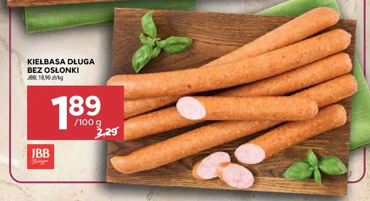 Kiełbasa długa bez osłonki JBB promocja w Stokrotka