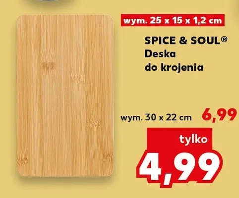 Deska do krojenia Spice & Soul 25x15x1,2cm promocja w Kaufland